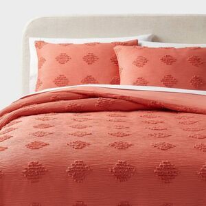 Threshold - King Tufted Diamond Crinkle Duvet Cover and Sham S Pink